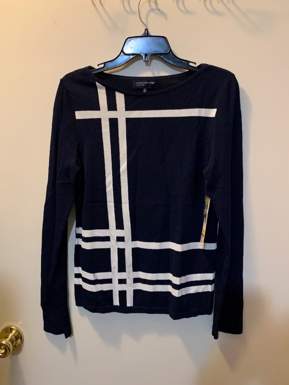 Jones New  York Admiral Nautical Stripe Sweater - Size M - New With Tags
